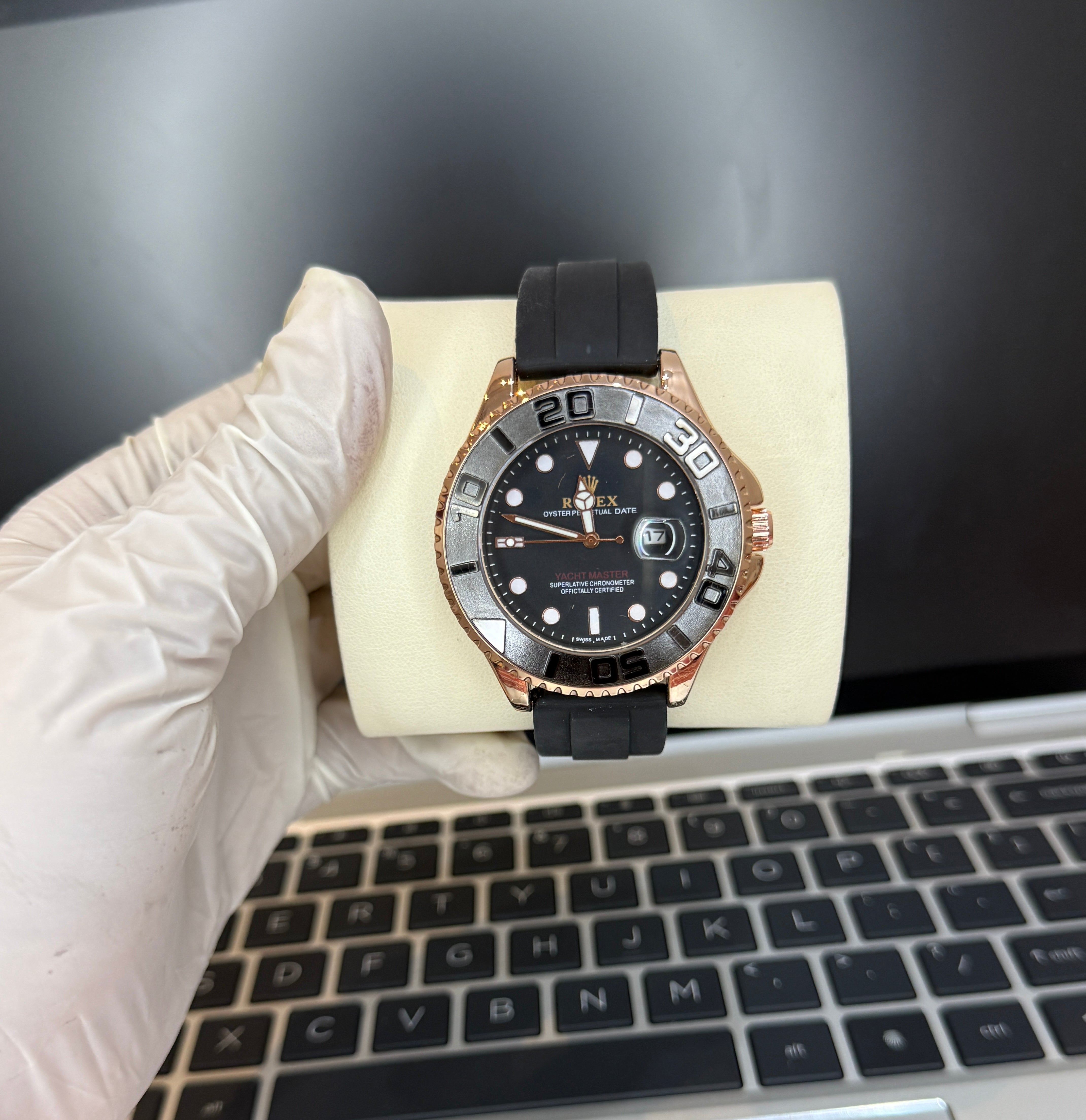 Rolex Leather Strap Date Working Master Lock